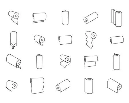 Textile roll vector icon. Paper tube illustration design for kitchen cleaning Stock Illustration