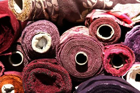 Textile rolls Stock Photos