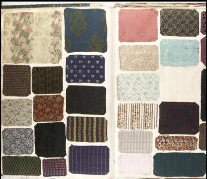Textile Sample Book second half 19th century French, Roubaix. Textile Sampl.. Stock Photos