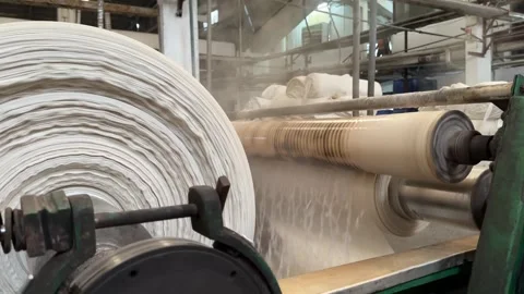 Textile Scouring and Bleaching Machine Operating in Industrial Factory Video stock 329272323