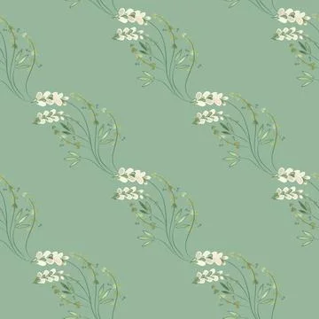 Textile seamless floral pattern with wild grasses and flowers. Design for Illustrazione stock