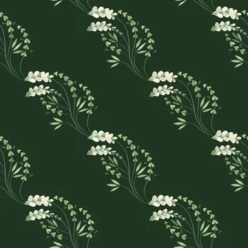 Textile seamless floral pattern with wild grasses and flowers. Design for Stock Illustration