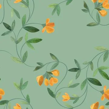 Textile seamless floral pattern with wild grasses and flowers. Design for Stock Illustration