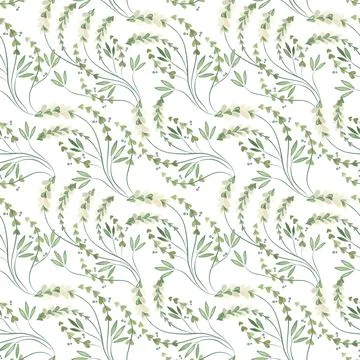 Textile seamless floral pattern with wild grasses and flowers. Design for Illustrazione stock
