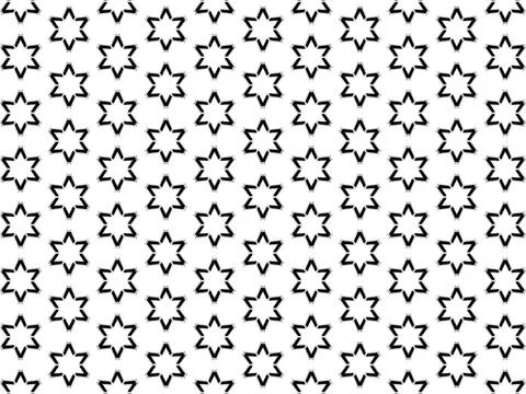 Textile seamless geometric star pattern in shades of black Stock Illustration