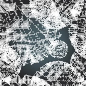 Textile seamless pattern of ball with white texture triangles Stock Illustration