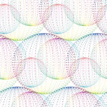 Textile seamless pattern of balls with texture milticolor dots Illustrazione stock