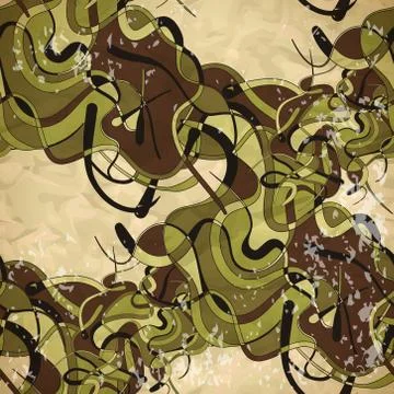 Textile seamless pattern with dark green stripes and spots Stock Illustration