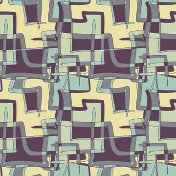 Textile seamless pattern of squares and lines chocolate color Illustrazione stock