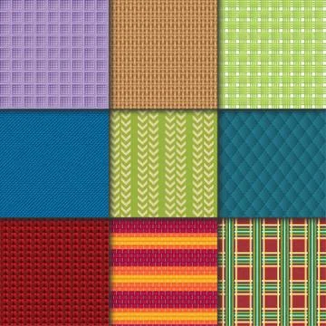 Textile seamless pattern vector fabric textured background and gingham cloth Stock Illustration