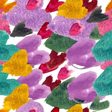 Textile seamless pattern of watercolor hearts Stock Illustration