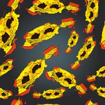 Textile seamless pattern of yellow abstract swirls on dark backg Stock Illustration