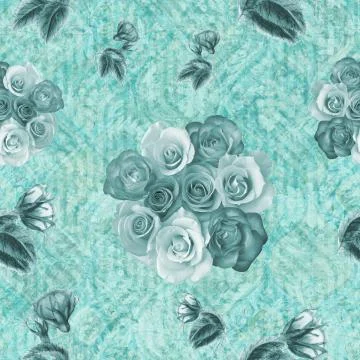 Textile seamless repeat floral pattern with geometrical textural pattern back Stock Photos