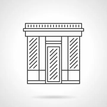 Textile shop facade flat line vector icon イラスト素材