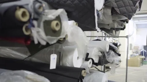 Textile at a small factory Video stock 69144415