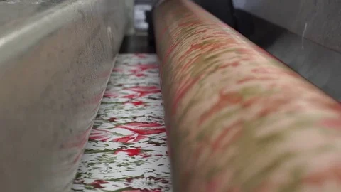 Textile stamping. Textile Industry. Stock Footage 72568558