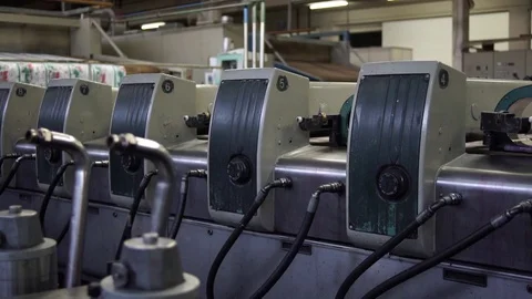 Textile stamping. Textile Industry. 스톡 동영상 72585877