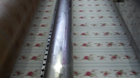 Textile stamping. Textile Industry. Stock Footage 72588102