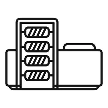 Textile stand icon outline vector. Factory production Illustrazione stock