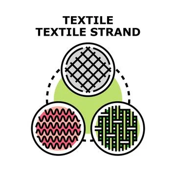 Textile strand types icon concept for fabric manufacturing Stock Illustration