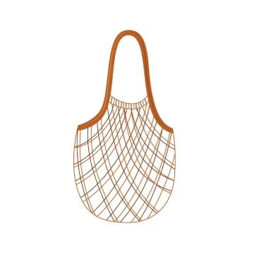 Textile string reusable shopping bag for zero waste and eco friendly concept. Stockillustratie