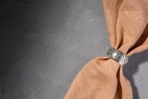 Textile tablecloth on the table Stock Photos