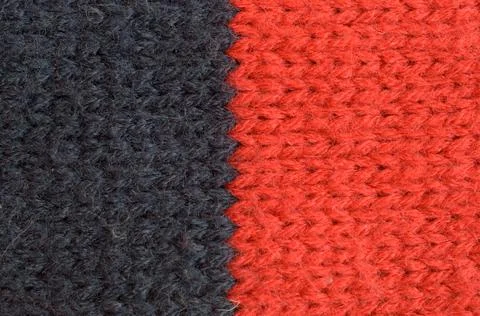 Textile texture of wool black red. Stock Photos