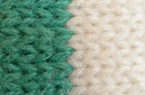 Textile texture of wool. Green, white, blue. Stock Photos