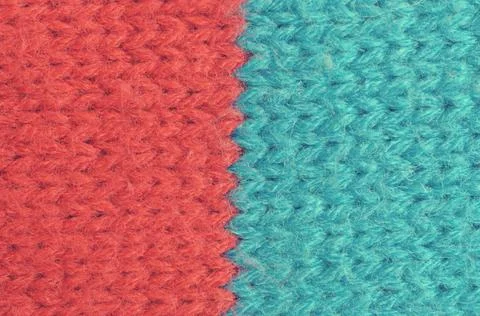 Textile texture of wool of red and blue colors. Stock Photos