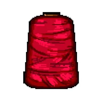 Textile thread spool pixel art vector illustration Stock Illustration