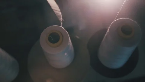 Textile threads industry Stock Footage 100653711