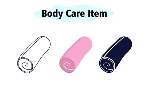 Textile towel rolled up. Bathroom items. Body care. Vector illustration in color Stock Illustration