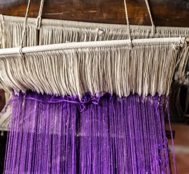 Textile weaving loom 스톡 사진