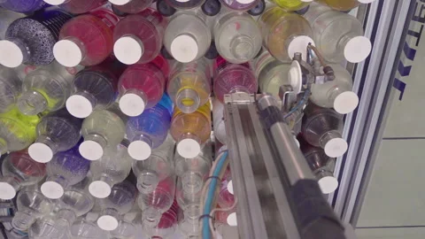 Textile - Working color mix machine - fast forward Stock Footage 145544380