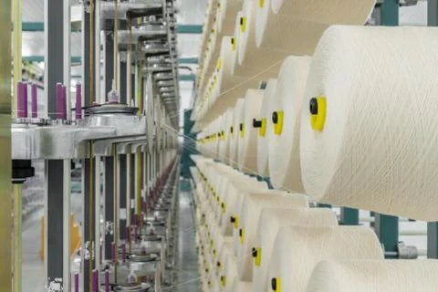 Textile yarn processing shop Stock Photos