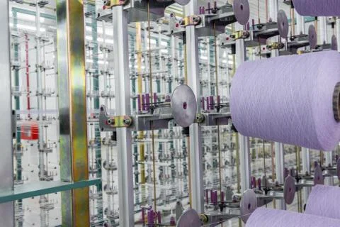 Textile yarn processing shop Stock Photos