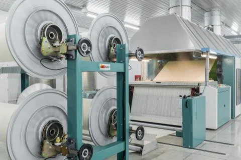 Textile yarn processing shop Stock Photos