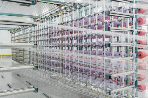 Textile yarn processing shop 스톡 사진