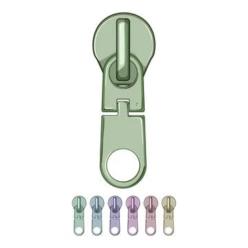 Textile zipper puller cartoon vector graphic Stock Illustration