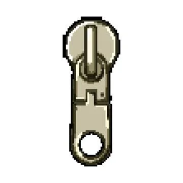 Textile zipper puller pixel art vector illustration Stock Illustration