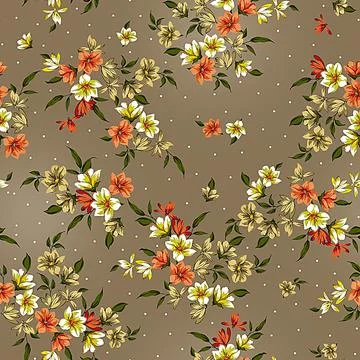 Textile,Botanical,Flowers,Pattern,,,Multi,Flowers,With,Abstract,Bright 스톡 일러스트
