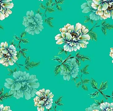 Textile,Design,Abstract,Floral,Pattern,With,Abstract,Blue,Background,Texture Stock Illustration