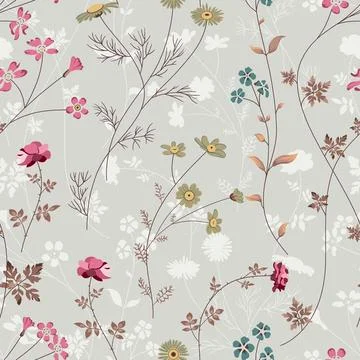 Textile,Design,With,Cute,Flower,Illustration Stock Illustration