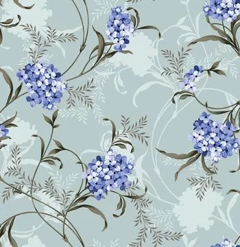 Textile,Design,With,Cute,Flowers,Pattern,Image 스톡 일러스트