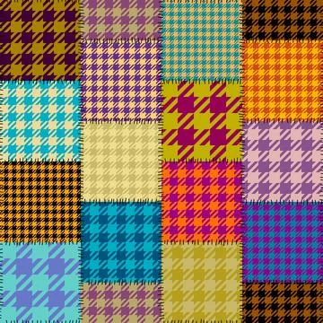 Textille patchwork pattern. Seamless Vector image. Gingham plaid pattern. イラスト素材