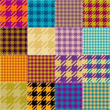 Textille patchwork pattern. Seamless Vector image. Gingham plaid pattern. イラスト素材
