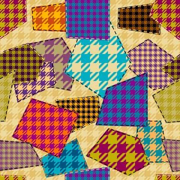 Textille patchwork pattern. Seamless Vector image. Gingham plaid pattern. 库存插图