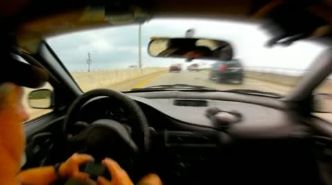 Texting and Driving 库存影片 10818402