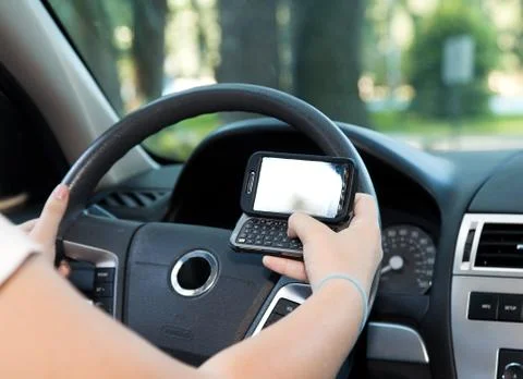 Texting and Driving Stock Photos