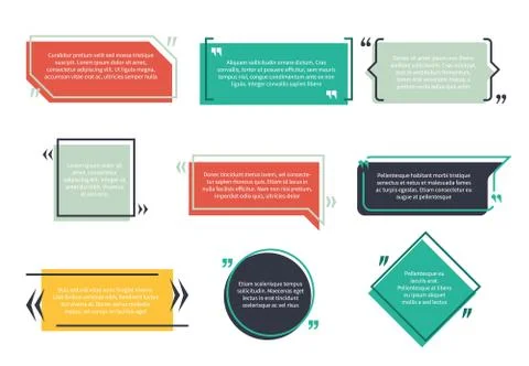 Texting boxes. Feedback typography quote box speech bubble template text note Stock Illustration